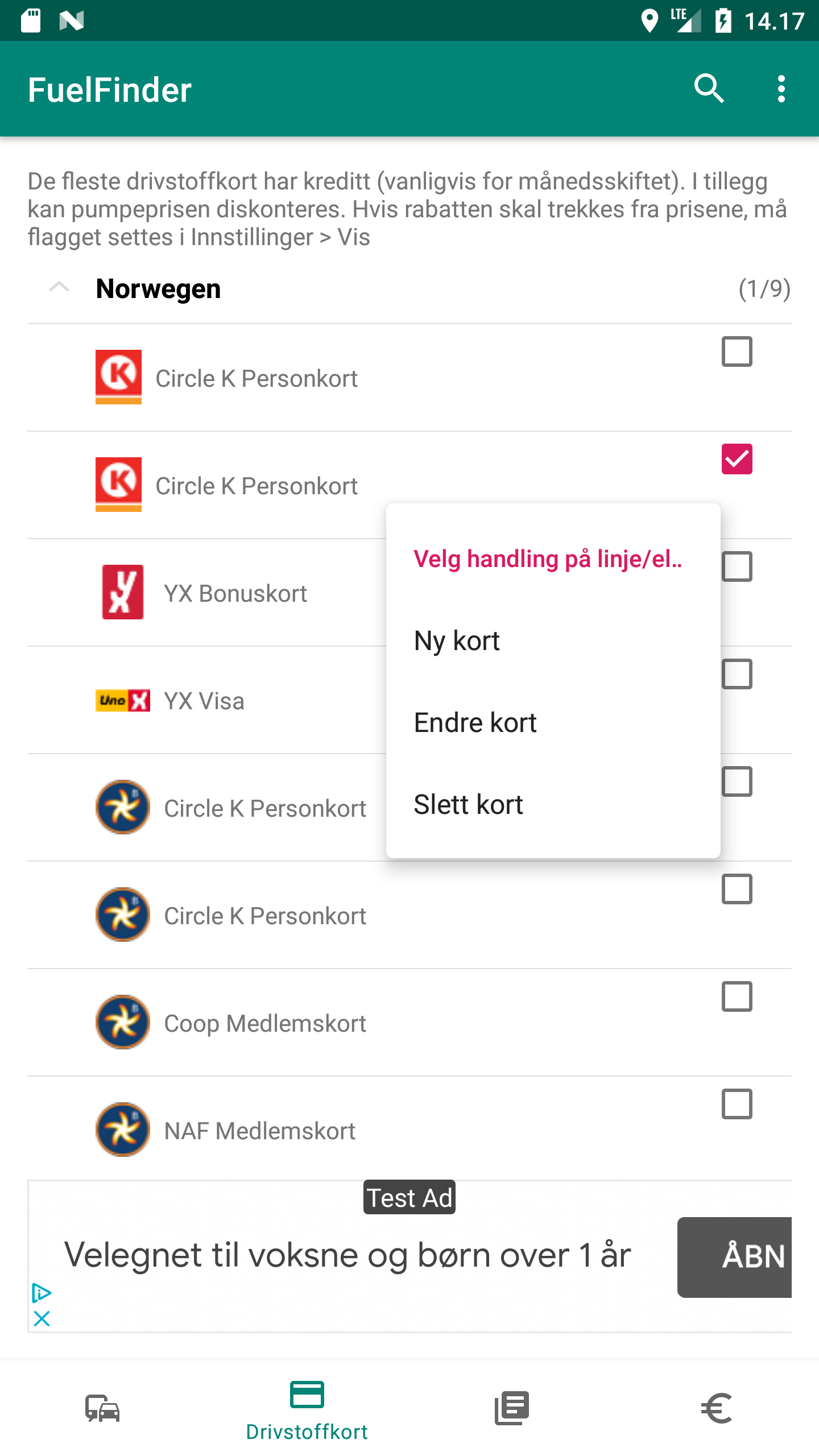 Drivstoffkort